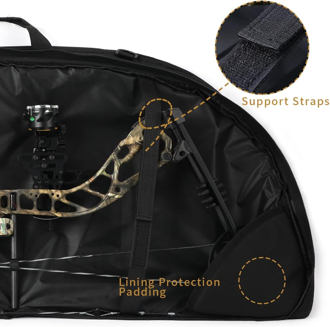 Compound Bow Case Soft Lightweight Archery Bag w/ Arrow Pocket Backpack Straps