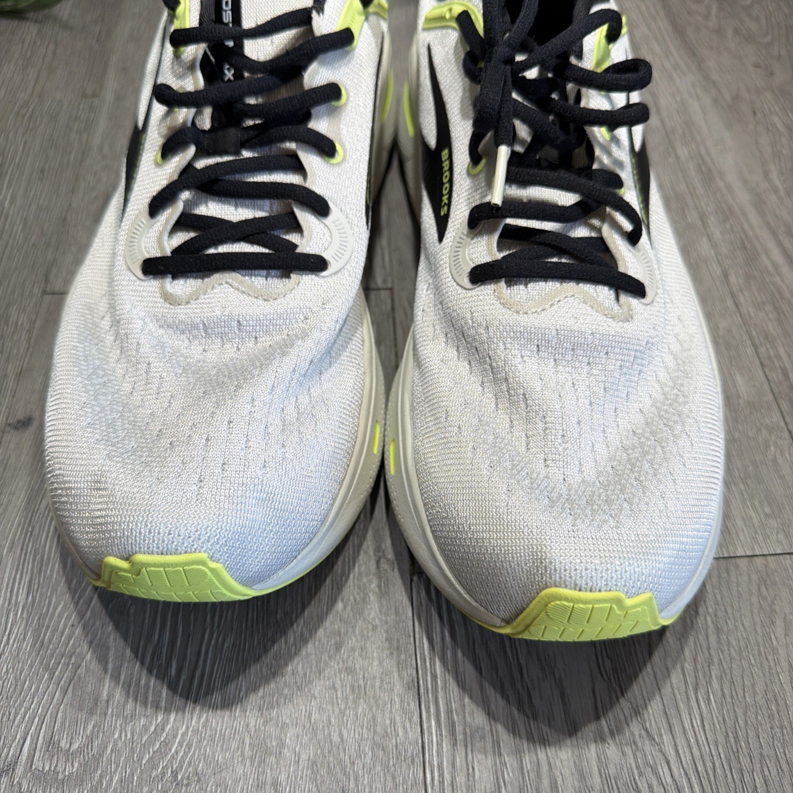 Brooks Ghost 15 Men's Running Shoes Gray Neon Yellow Size 12.5 1104061D071