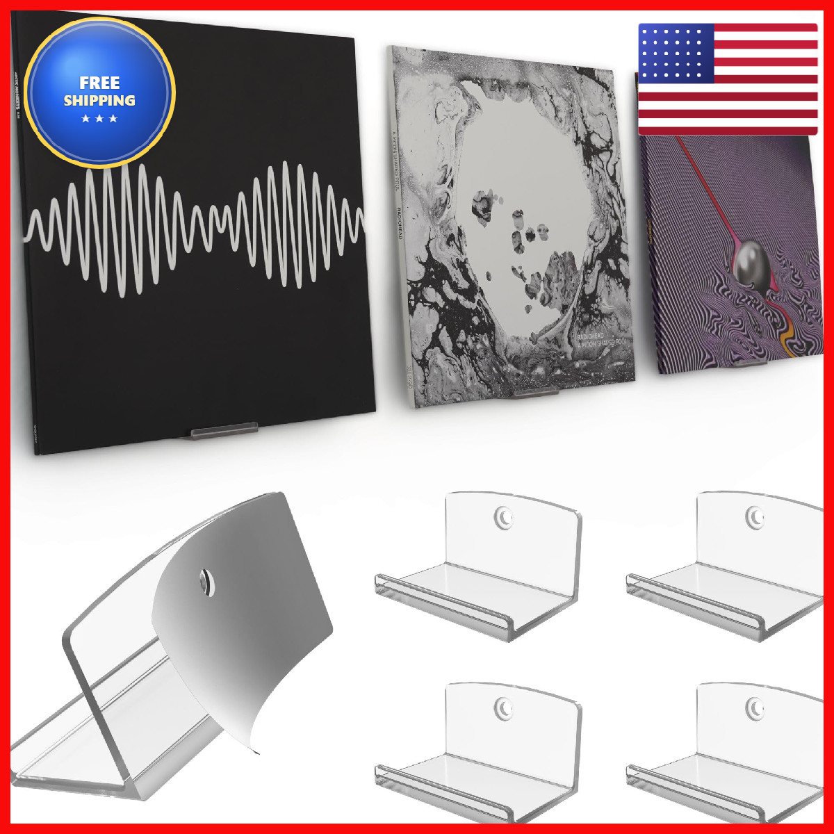 Modern Jp Adhesive Vinyl Wall Mount Hold Record Holder Wall Record-Safe Easy