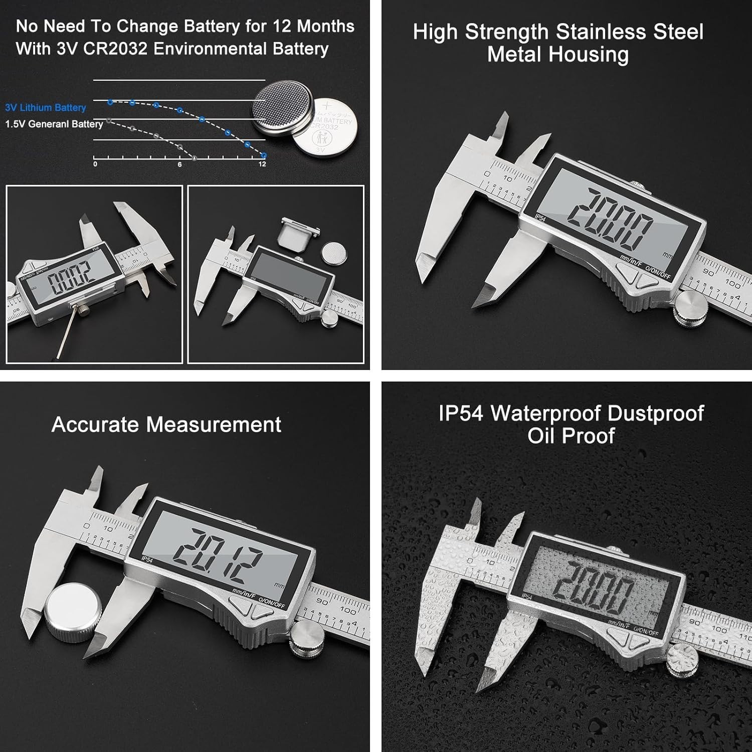 Multi-Mode 0-6'' Digital Caliper - Precision Measuring Tool for DIY Projects