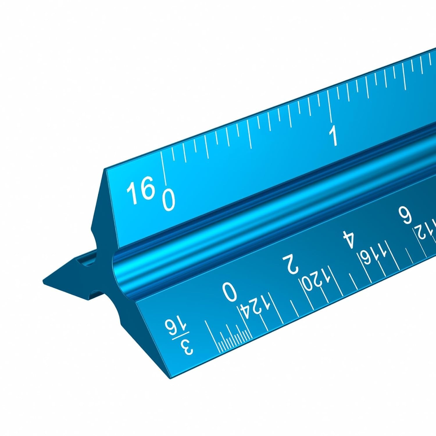 12" Triangular Architectural Scale Ruler - Durable Aluminum Precision Tool
