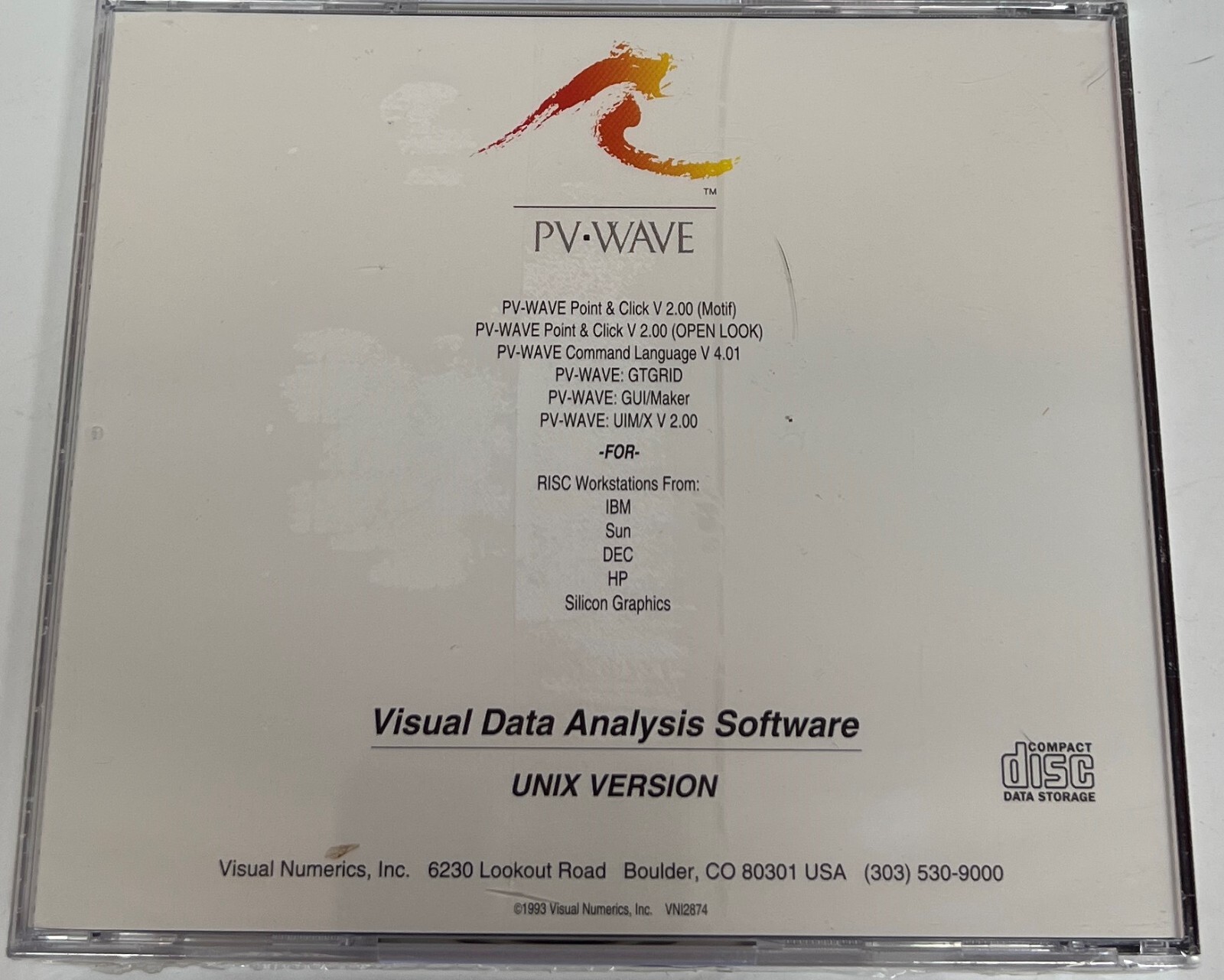 PV-Wave Visual Data Analysis Software Unix Version