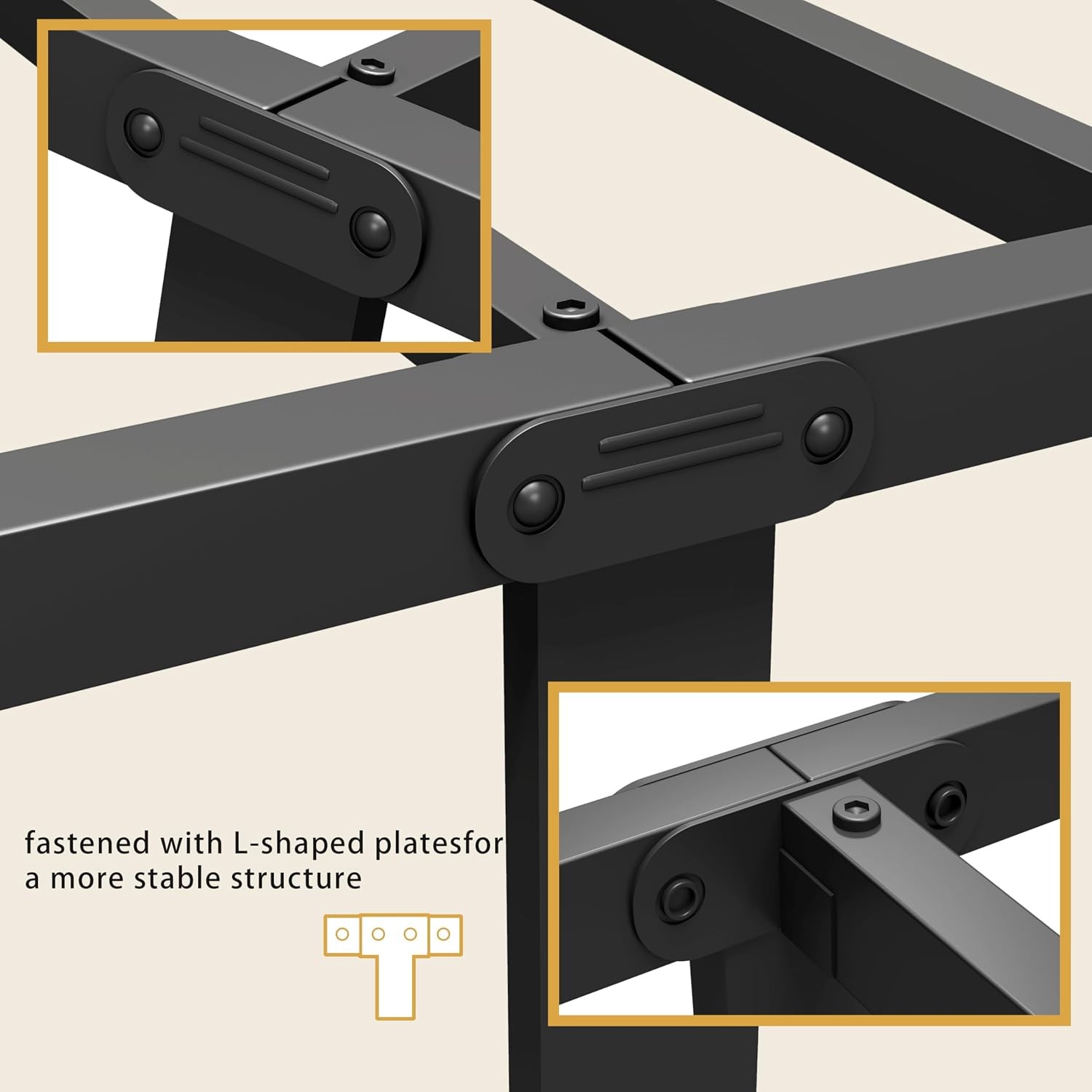 Metal Bed Frame,Full Size Bed Frame W/ Headboard,Structurally Stable Heavy Duty