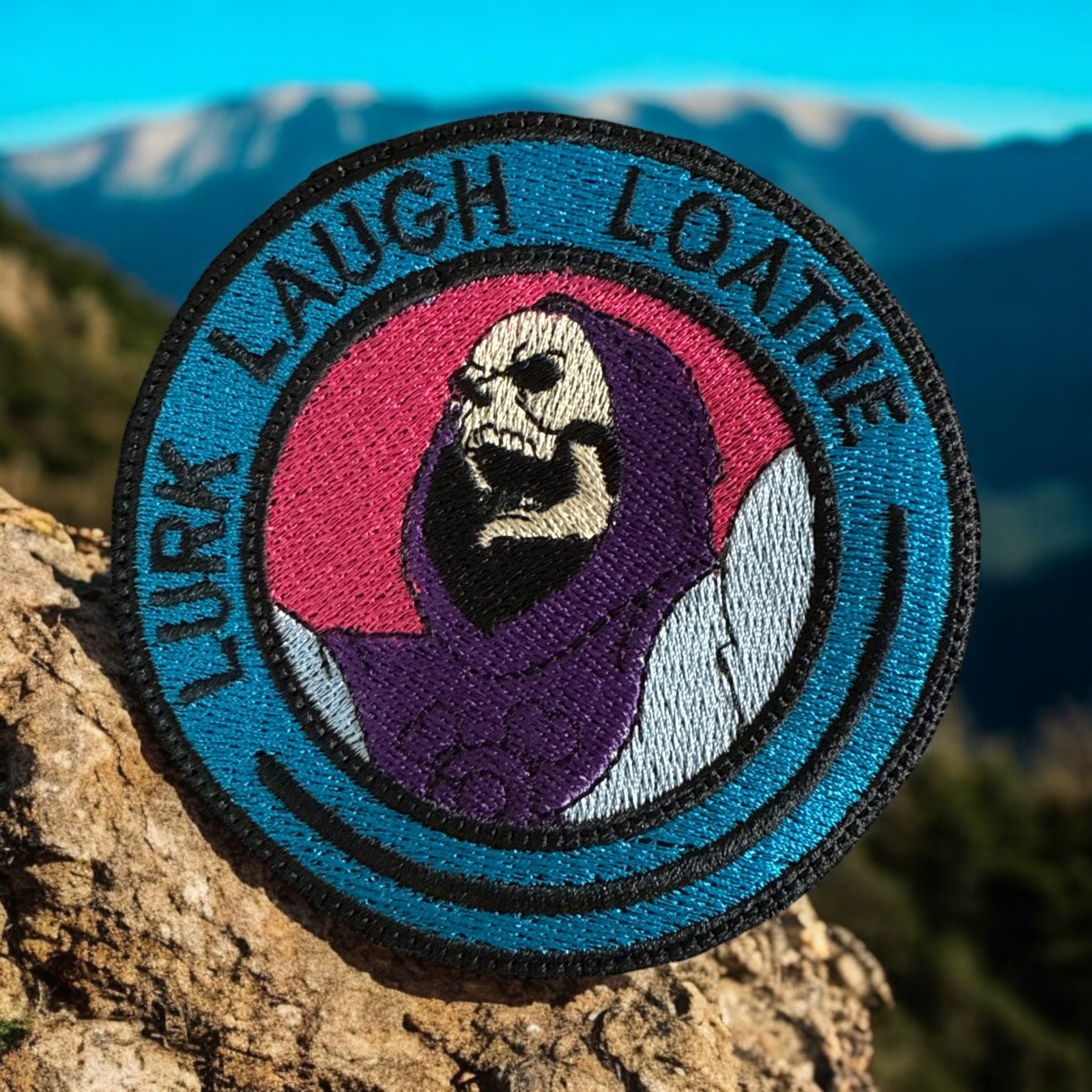 LURK LAUGH LOATHE/ SKELTOR/ HE-MAN American Hook & Loop Morale Patch