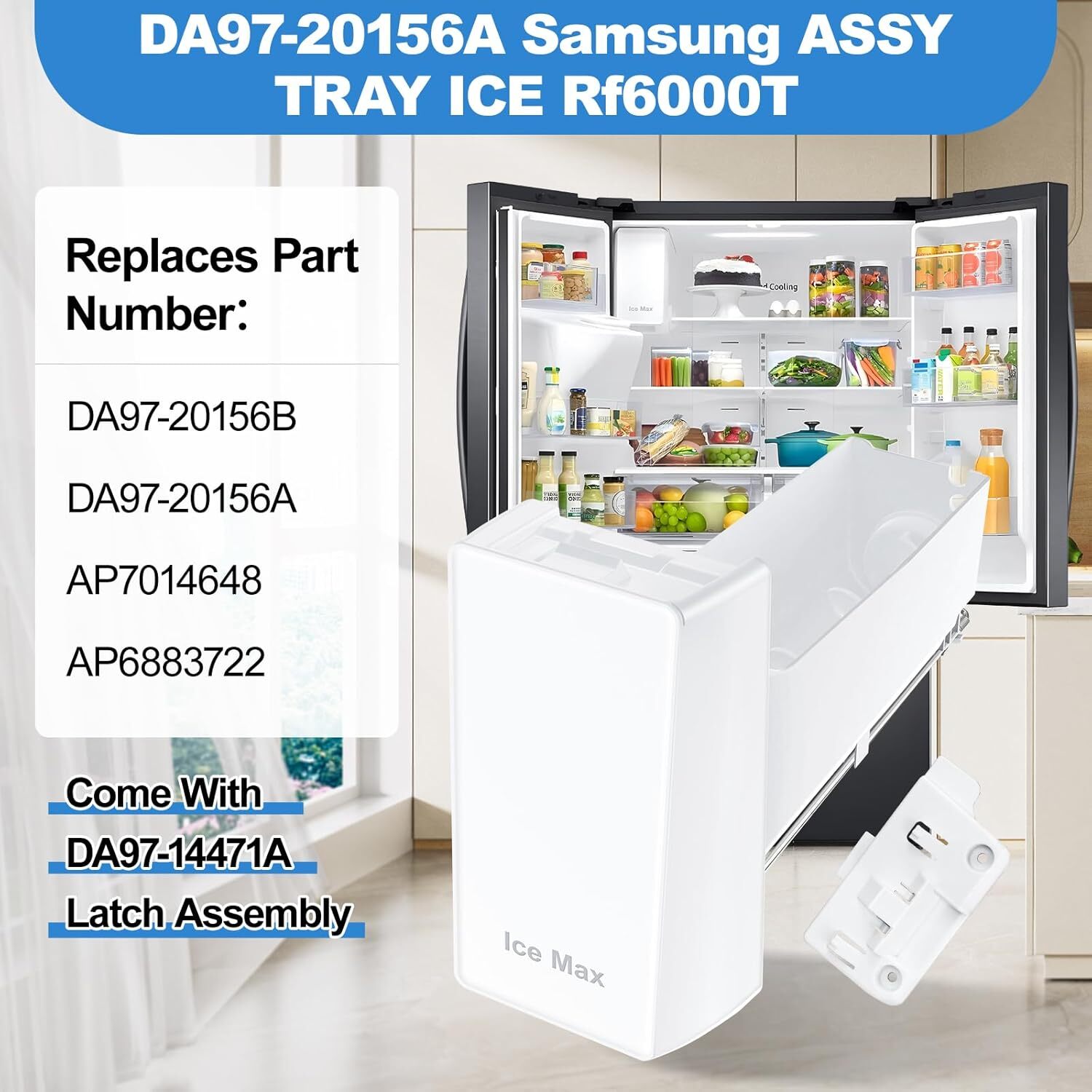 DA97-20156A Refrigerator Ice Container Assembly For Samsung Ice Maker placement