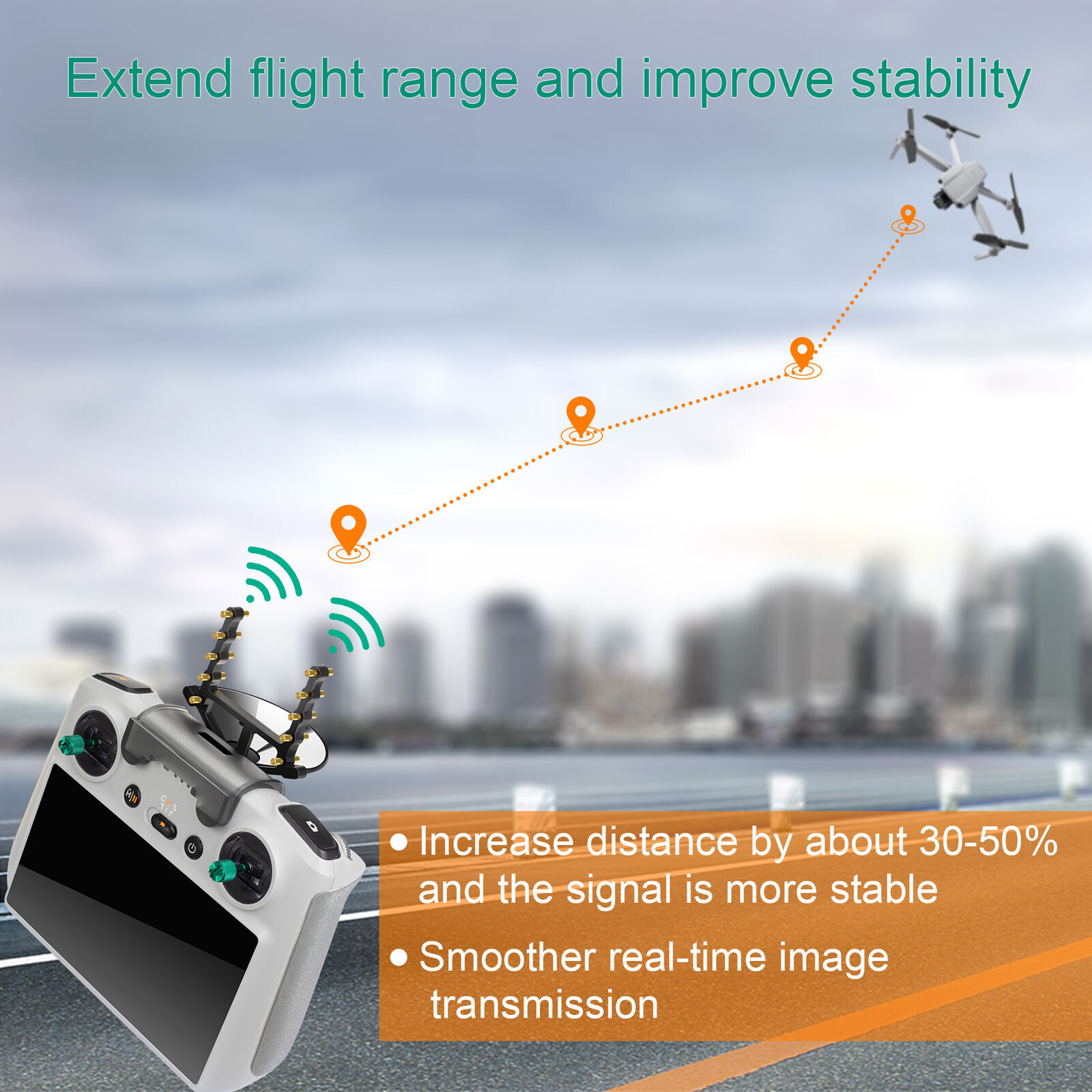 Antenna Range Extender For DJI Mini 3/Mini 3 Pro Drone RC Remote Control