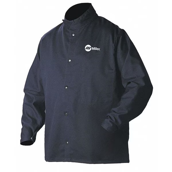 Miller Welding Jacket Cotton Flame Resistant 9oz Navy 4XL Snap Front Men's