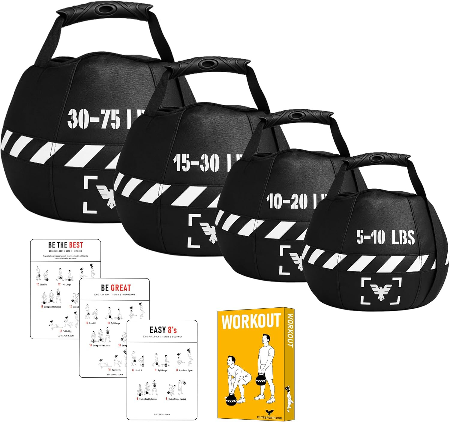 Elite Kettlebell Sandbag - Heavy Duty Sand Weights Bag for Cross Training, Stren