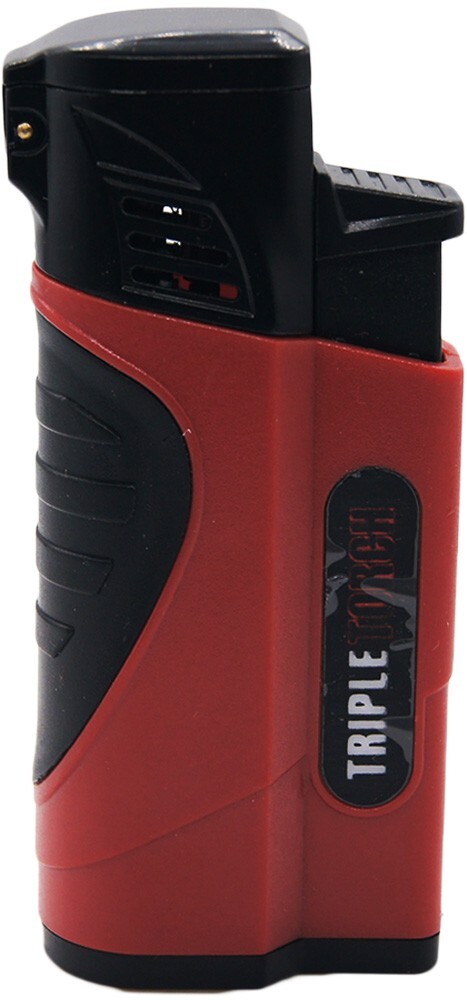 12 PACK Quad Jet Torch Lighter Adjustable Flame W/ Cigar Puncher Solid Color
