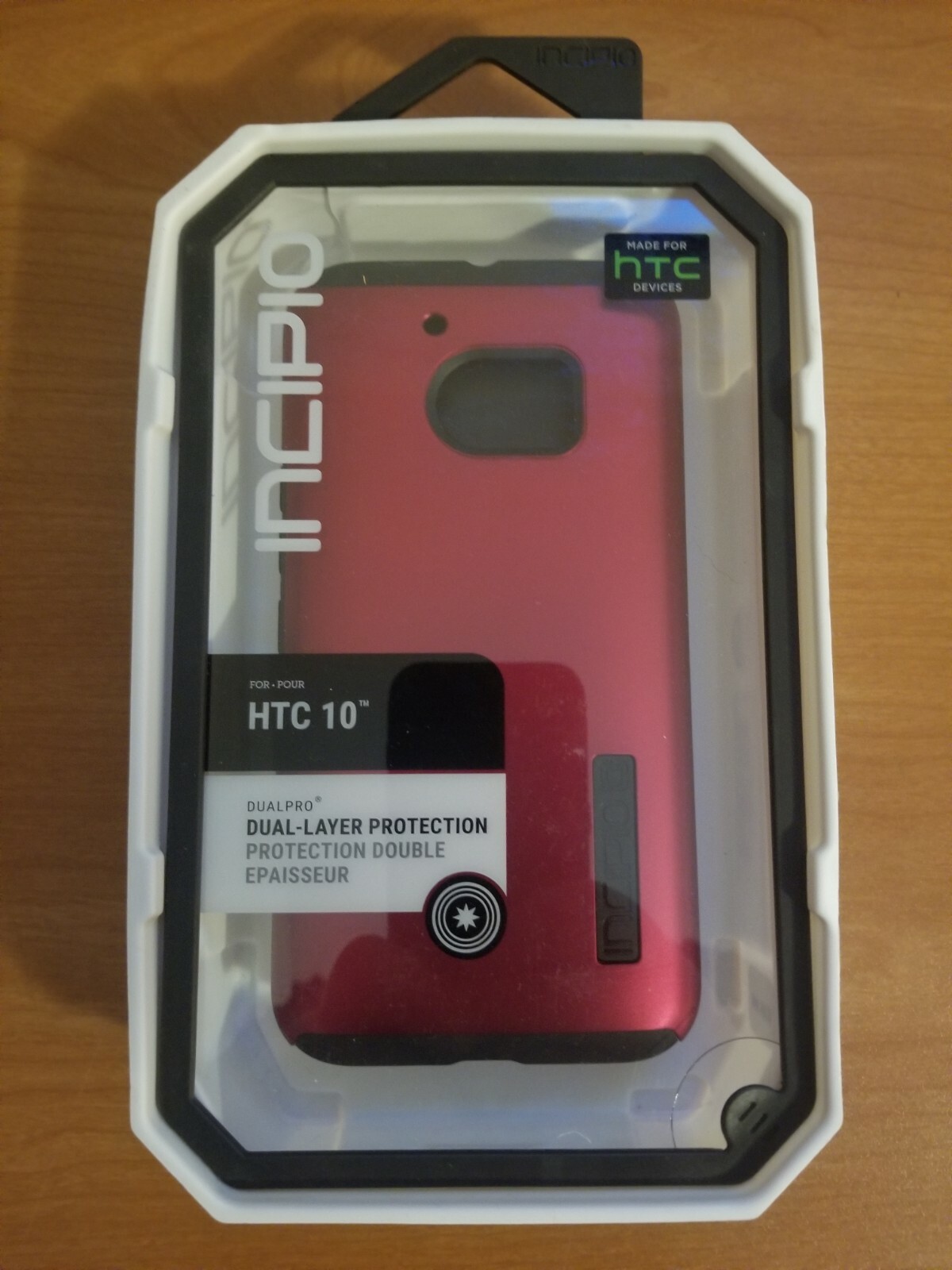 Original Incipio HTC 10 Dual Pro Dual Layer Hard Slim Case Cover - Red / Black