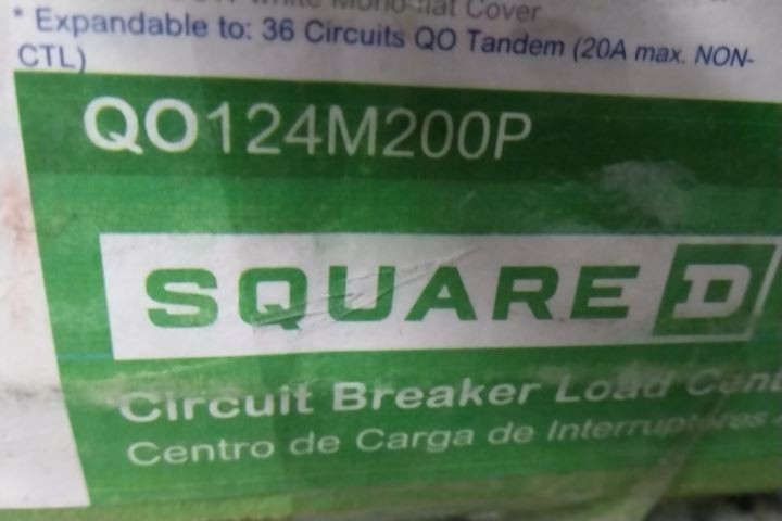 Square D QO124M200P 120/240VAC 200 Amps 24 Space Gray Load Center w/out Cover