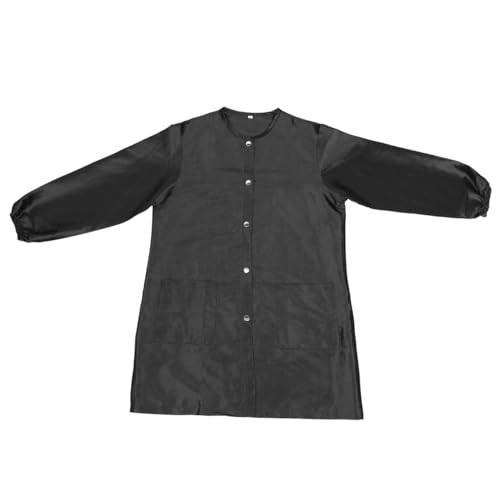Barber Shop Apron for Haircut Technicians - Polyester Hair Salon Smock Black