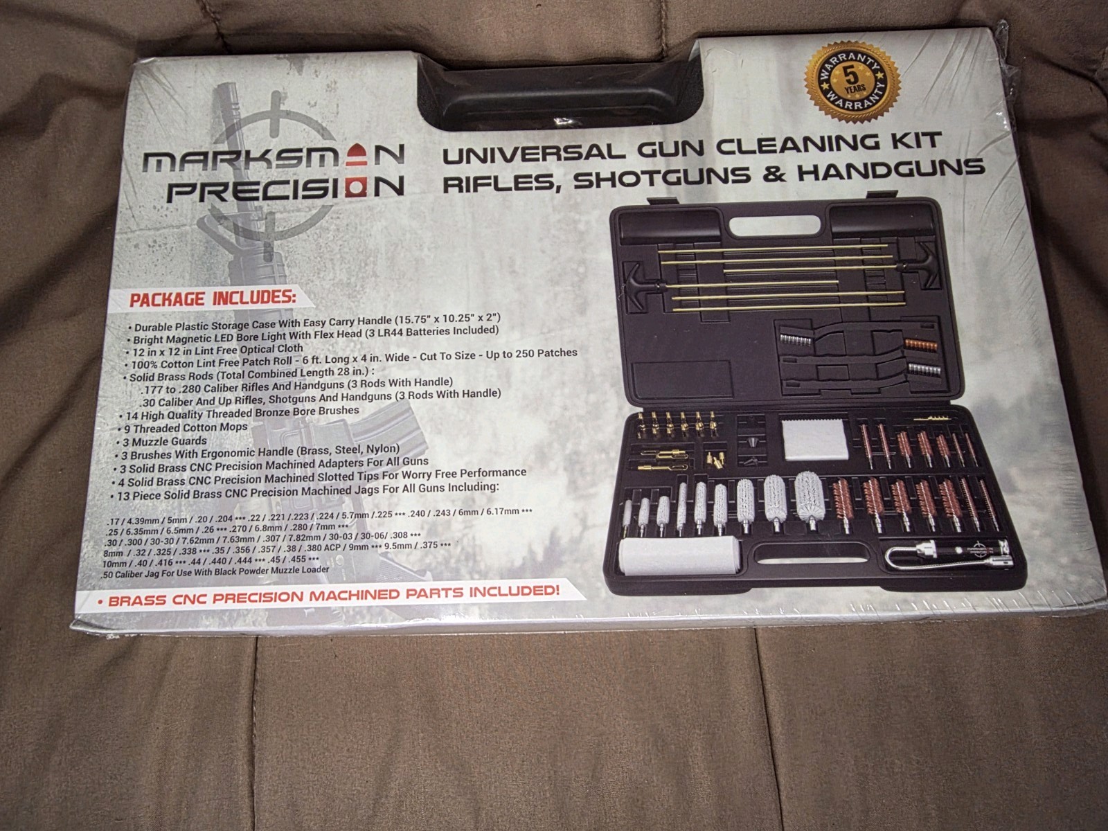 NIB Marksman Precision Universal Gun Cleaning Kit Machined BRASS Jags & Tips!