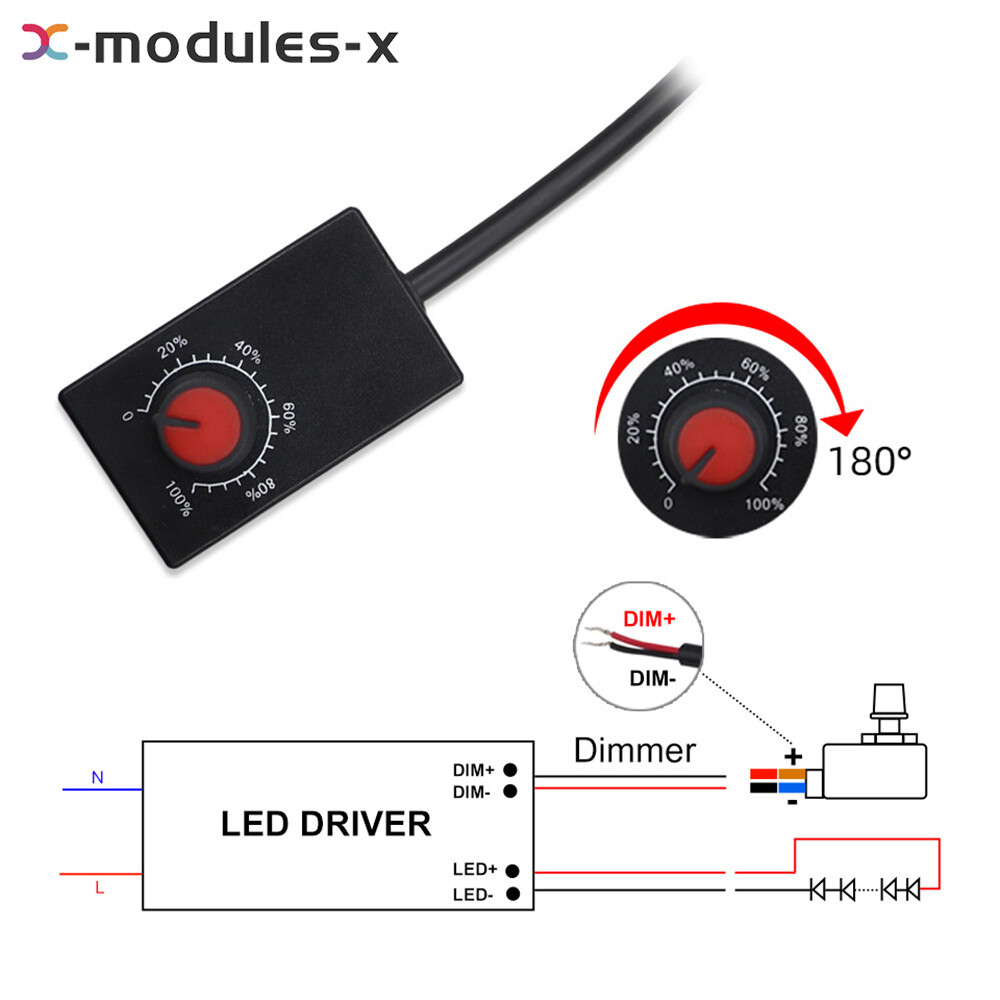 DC0-10V 1-10V Knob Dimmer 0-100% Scale Electronic Potentiometer for Dimmable LED