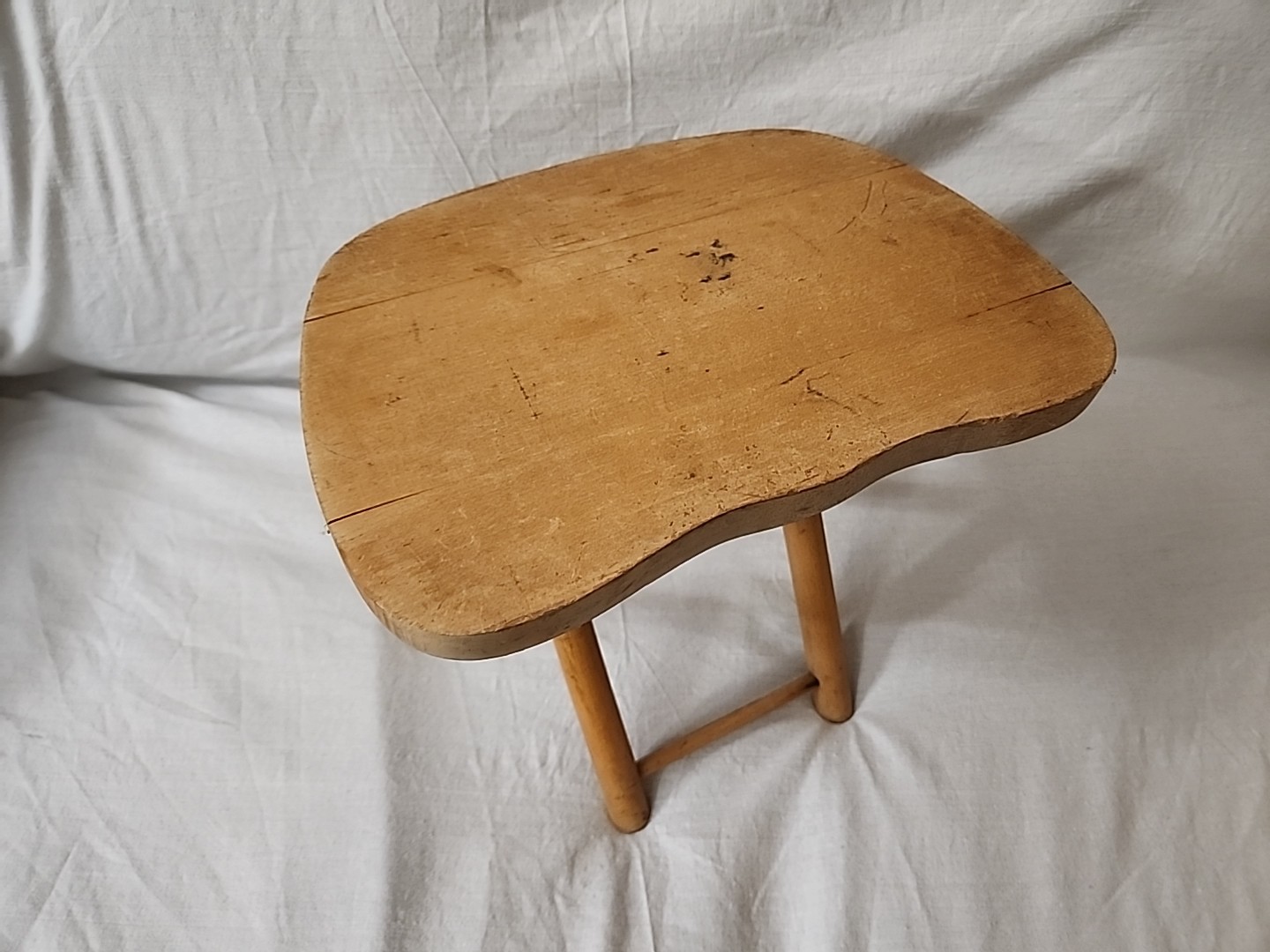 Antique Nevco Fold And Carry Wooden Stool Hardwood Made in Yugoslavia in 1980