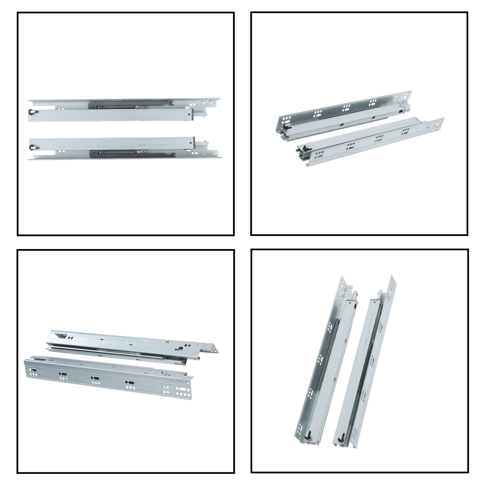 18" Undermount Drawer Slides 3D Lock 100LB Load Soft Close