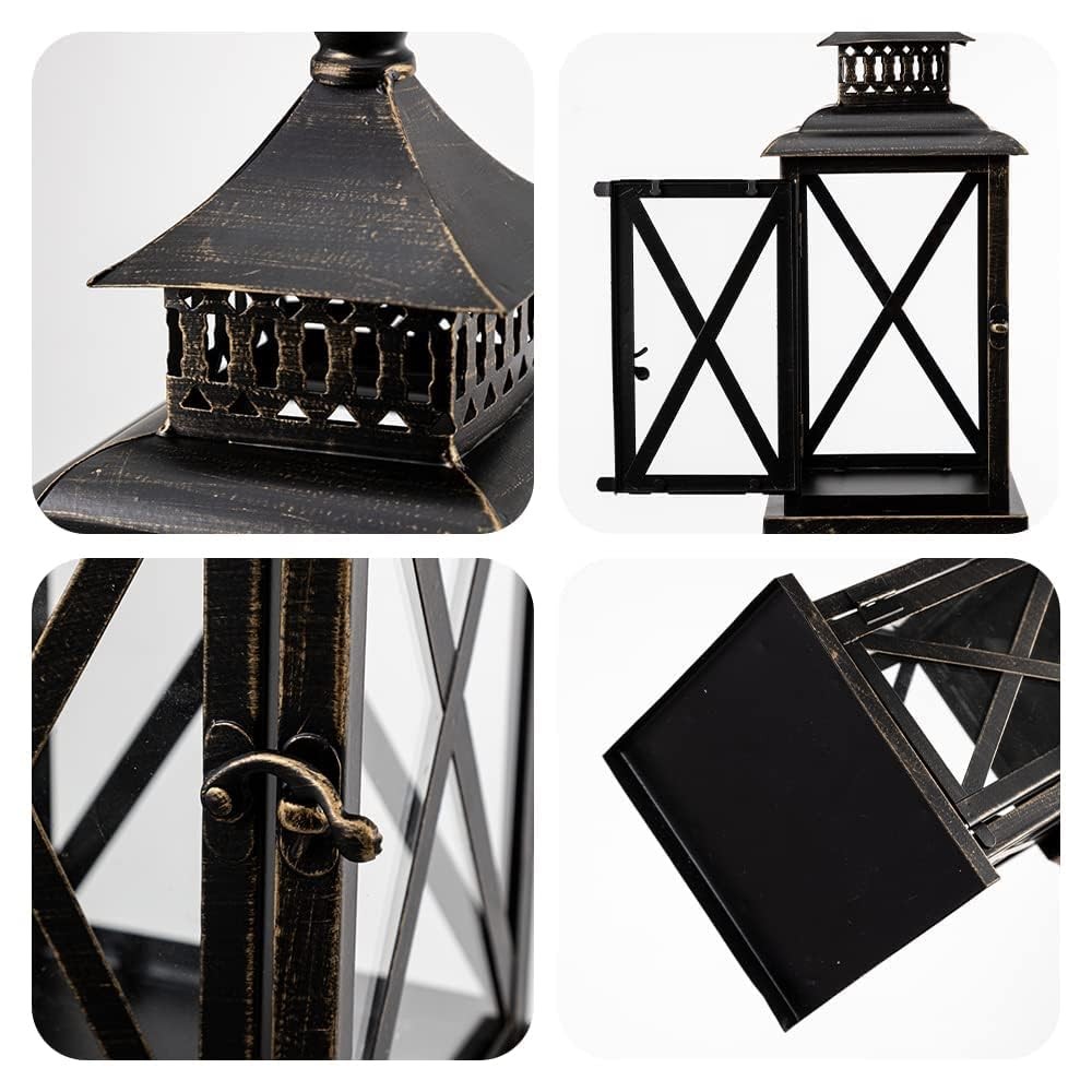 Lantern Decorative Indoor & Outdoor, Large Hanging Candle Lanterns Home Decor...