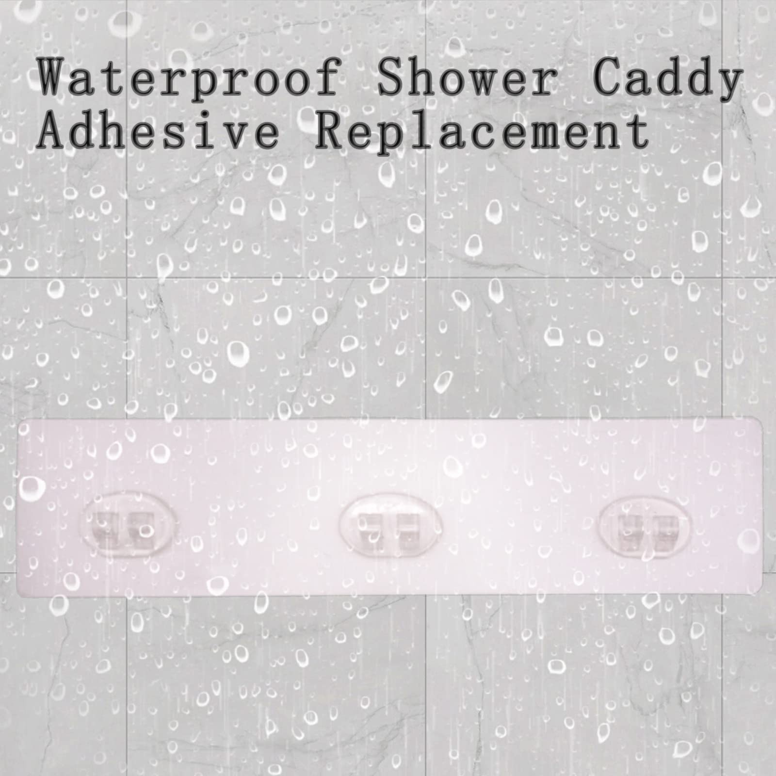 2 Pack Shower Caddy Adhesive for Replacement, Transparent -2pcs 3 Hooks