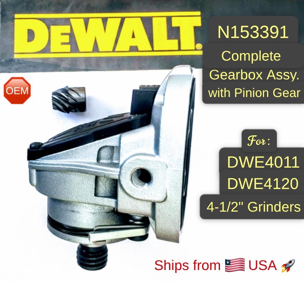 DEWALT N153391 Complete OEM Gearbox Assy with N095840 Pinion for DWE4011 DWE4020