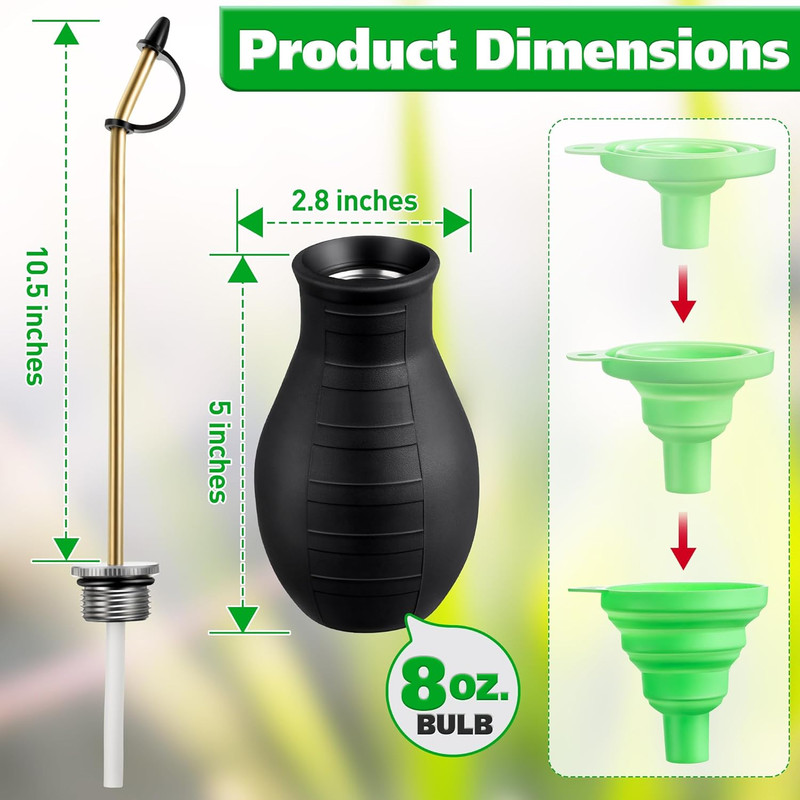 Diatomaceous Earth Powder Duster Handle Extendable Long Tubes from 5'' to 22''