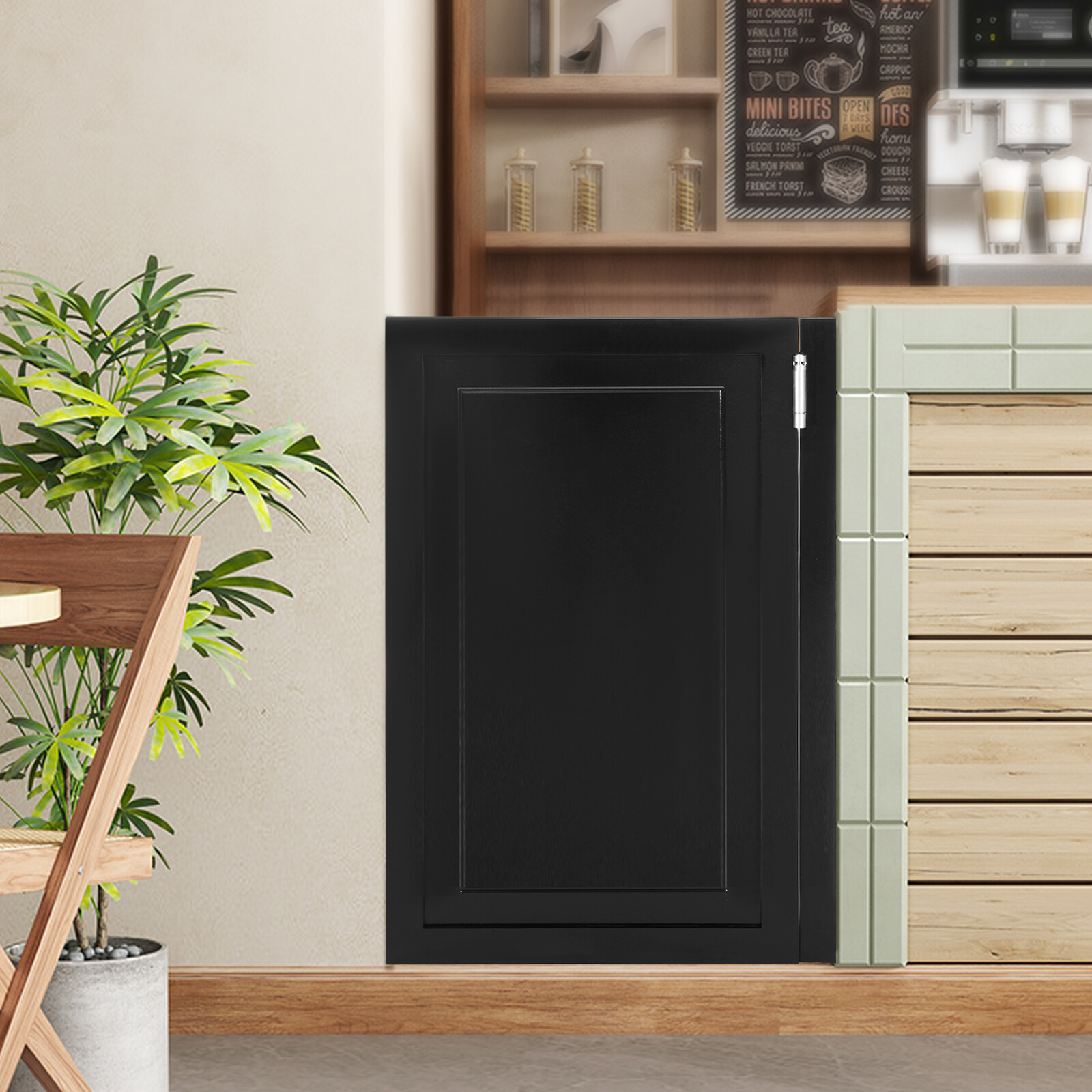 Dual Partition Wood & Stainless Steel Door Partition Door Porch Entrance Door US