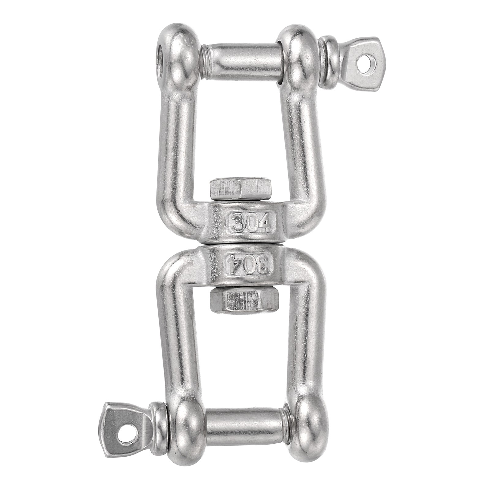 Double Ended Swivel Hook, (M8), Jaw to Jaw Swivel Shackle Ring Connector