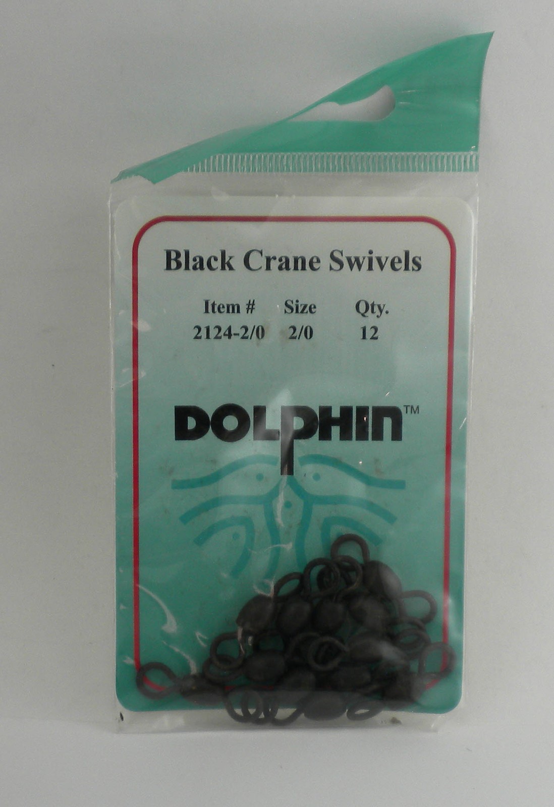 FJ Neil 2124-2/0 Dolphin Black Crane Swivel 12ct Size 2/0