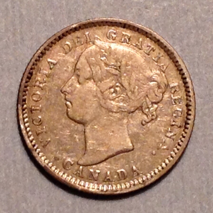 1896 Canada VIctoria Five 5 Cents - FREE US SHIPPING -