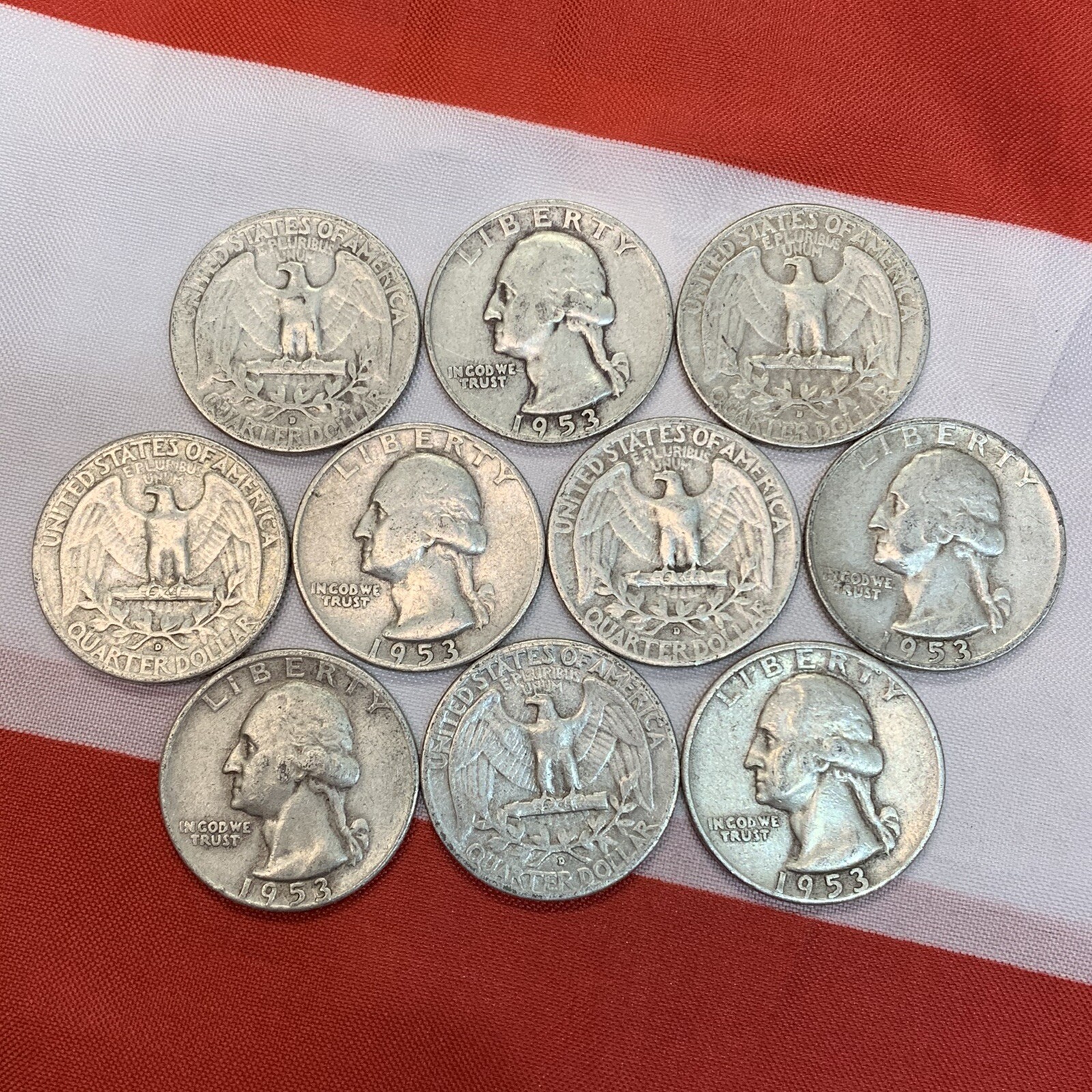 1953-d Washington Quarter Average Grade of Coin You Will Receive is Photographed