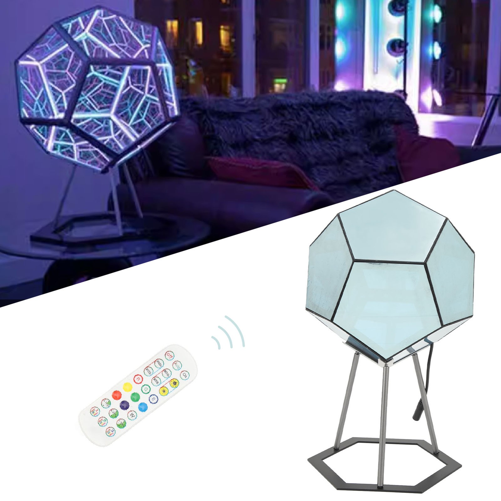 Dodecahedron Night Light Infinity Dodecahedron Color Art Light LED Night Light