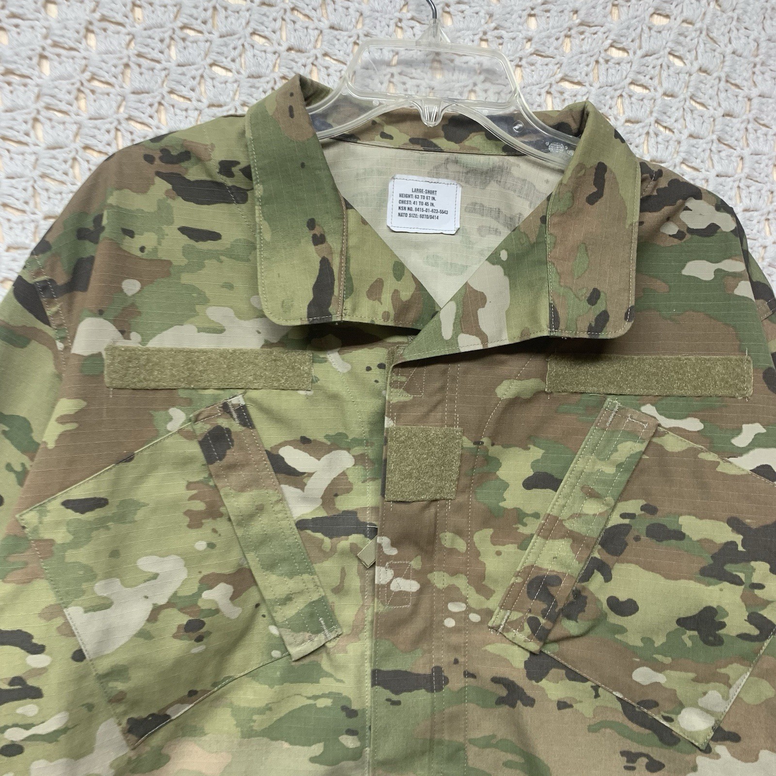 Coat Army Combat Uniform Unisex Size Large Short Regular Military Camouflage