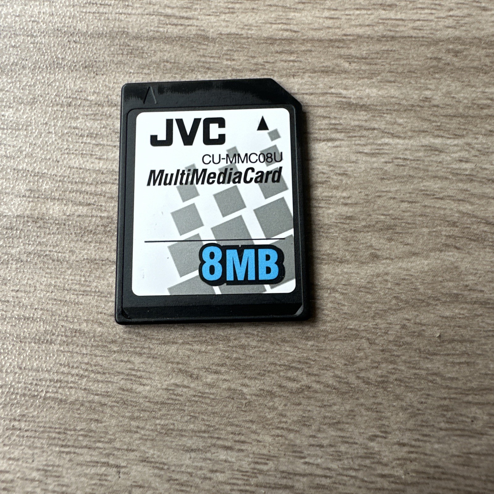 This item is a JVC CU-MMC08U MultiMediaCard (MMC) with a storage capacity of 8MB