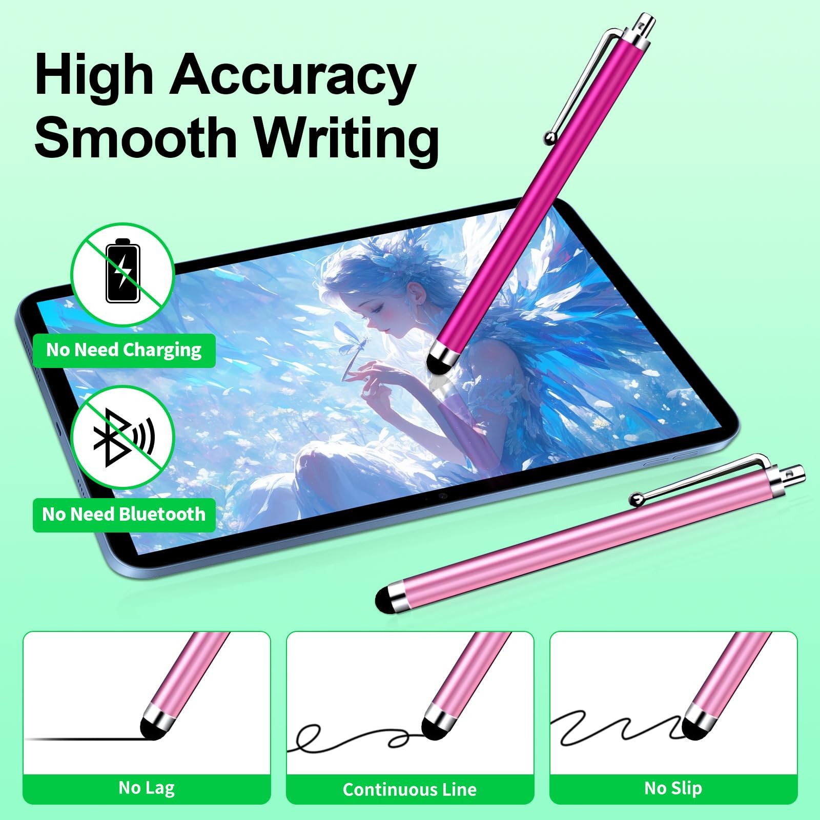 20 Pack Universal Stylus Pens High Precision Touchscreen Drawing Writing 10 Colo
