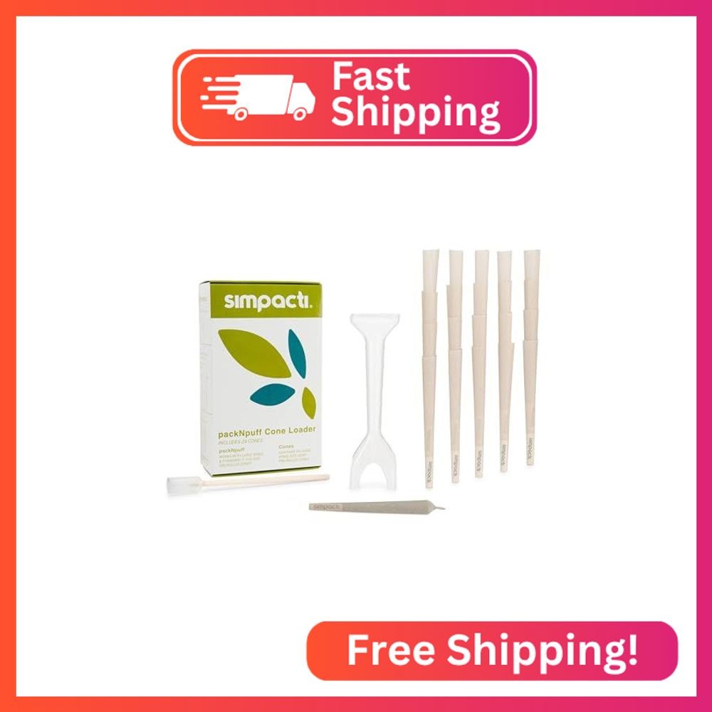 packNpuff Pre Roll Cone Loader Kit with 24 Cones Included - Cone Filler Stuffer