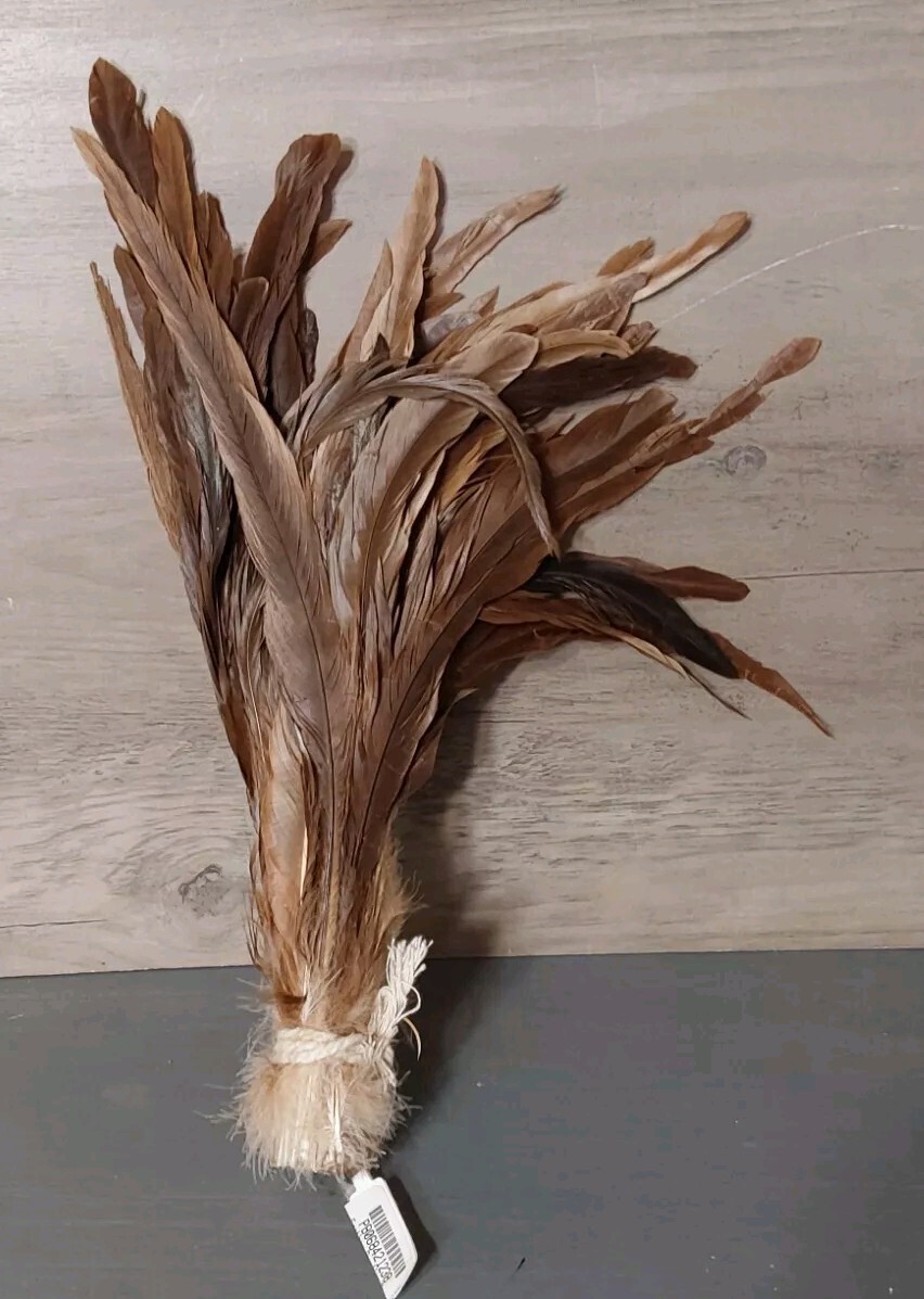 Long Feather Bundle Crafts Jewelry Hair Fly Tying Brown Decorations 13''