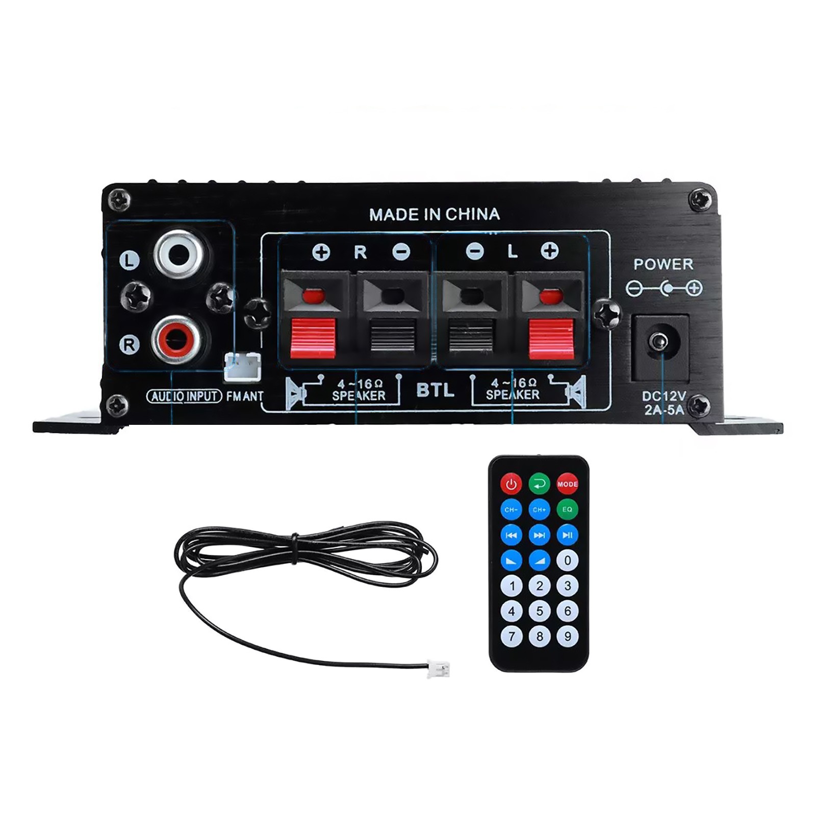 12V/AC 220V Digital Amplifier Bluetooth HIFI Mini Stereo Audio USB FM Home Car