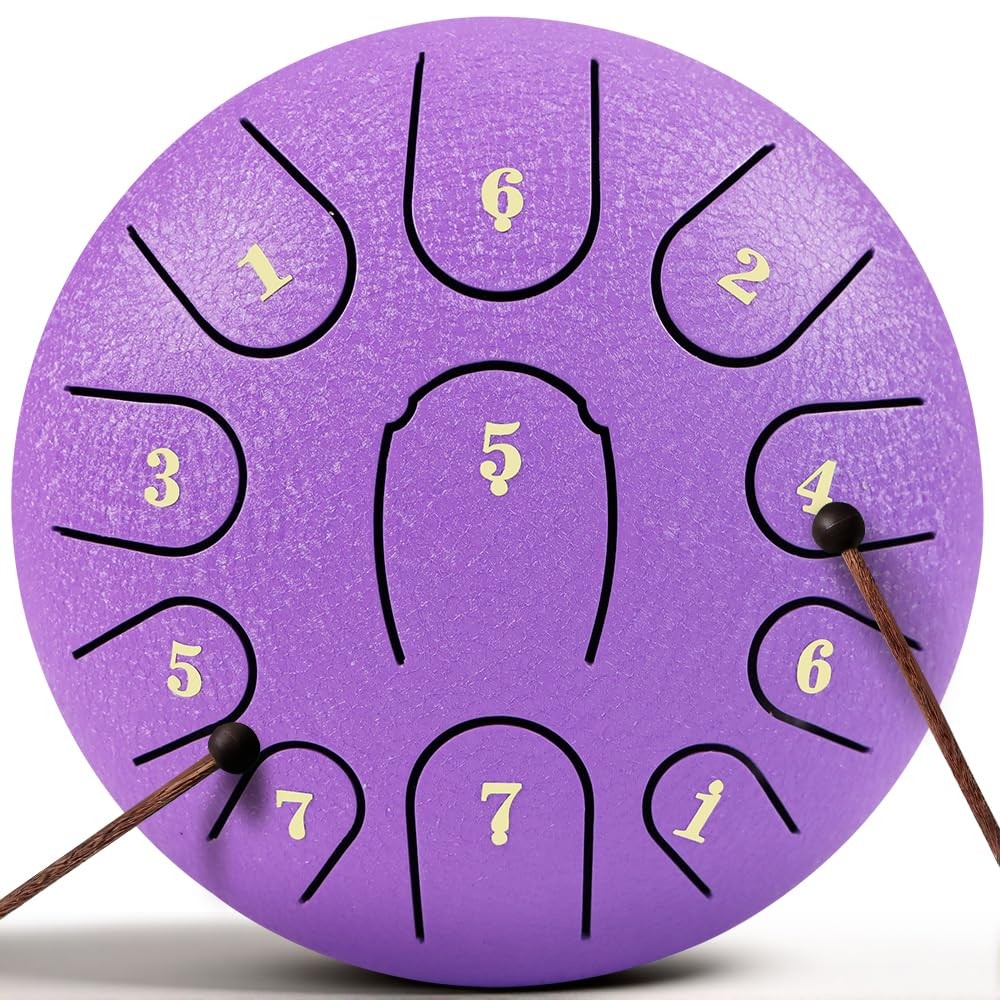 Rain Drum for Outside Garden,Steel Tongue Drum 6 Inche 11 Note Steel Drums Ra...