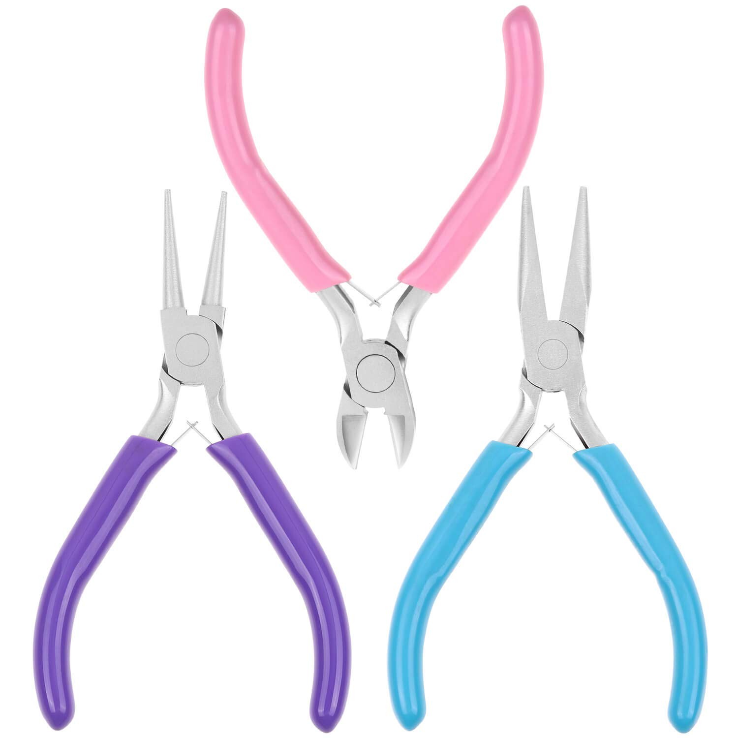 Jewelry Making Pliers Set: Needle, Chain, Round Nose & Wire Cutter Tools