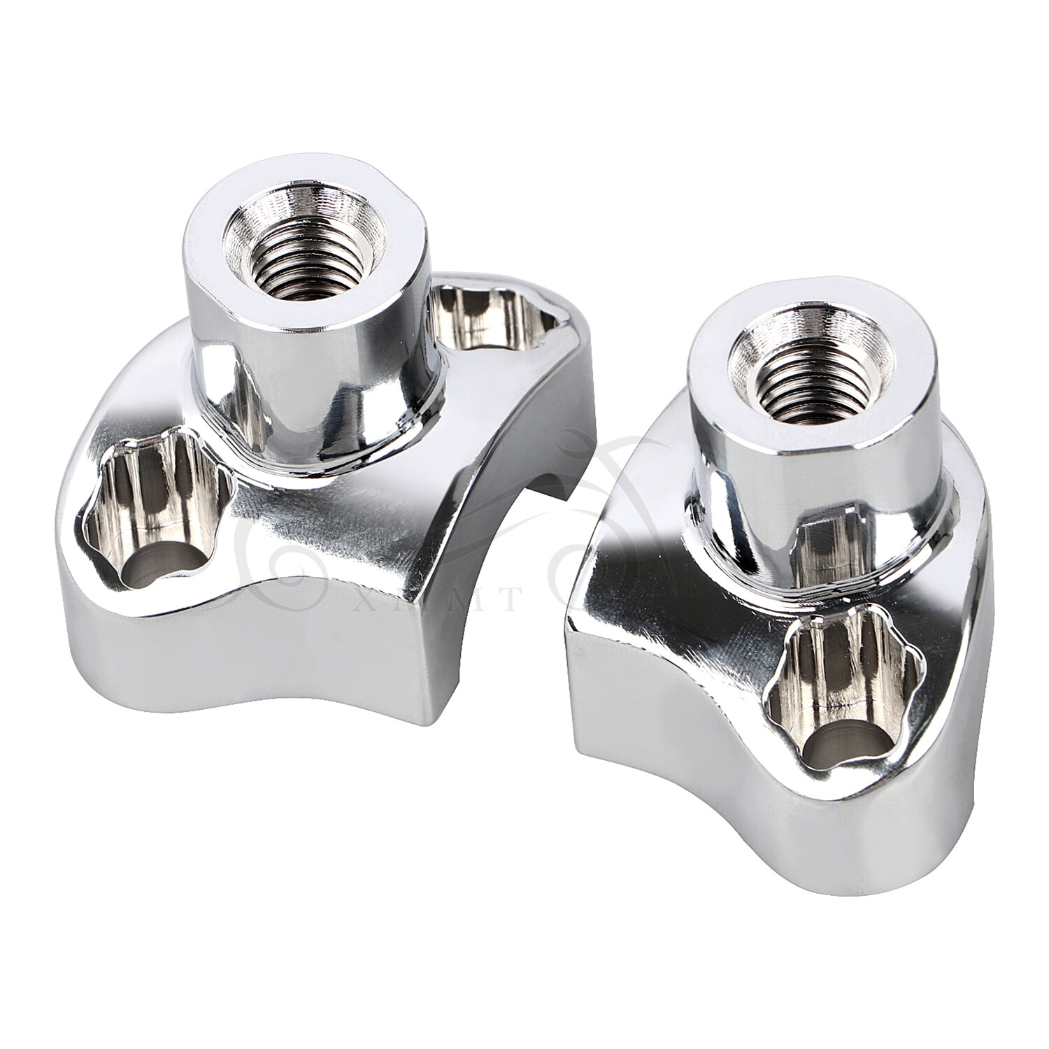2" Tall Chrome Handlebar Risers Bottom For Harley Dyna Super Wide Glide FXDWG