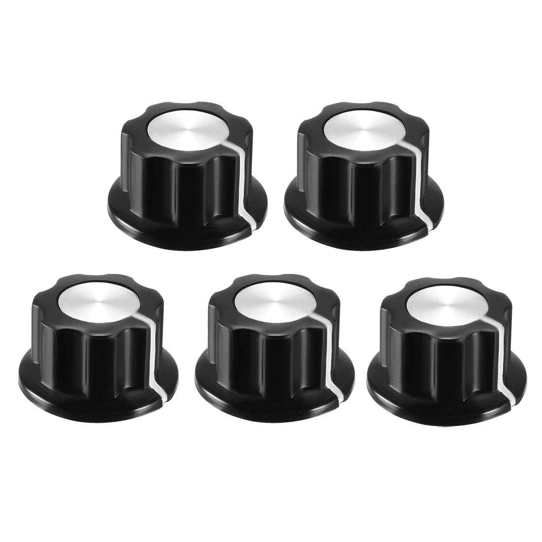 uxcell 5Pcs Speaker Control Knob Power Amplifier 6.4mm Shaft Dia. 5pcs