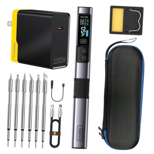 HS-02A 100W Portable Corded Soldering Iron Kit, 3S Fast Heating | 212-842℉,
