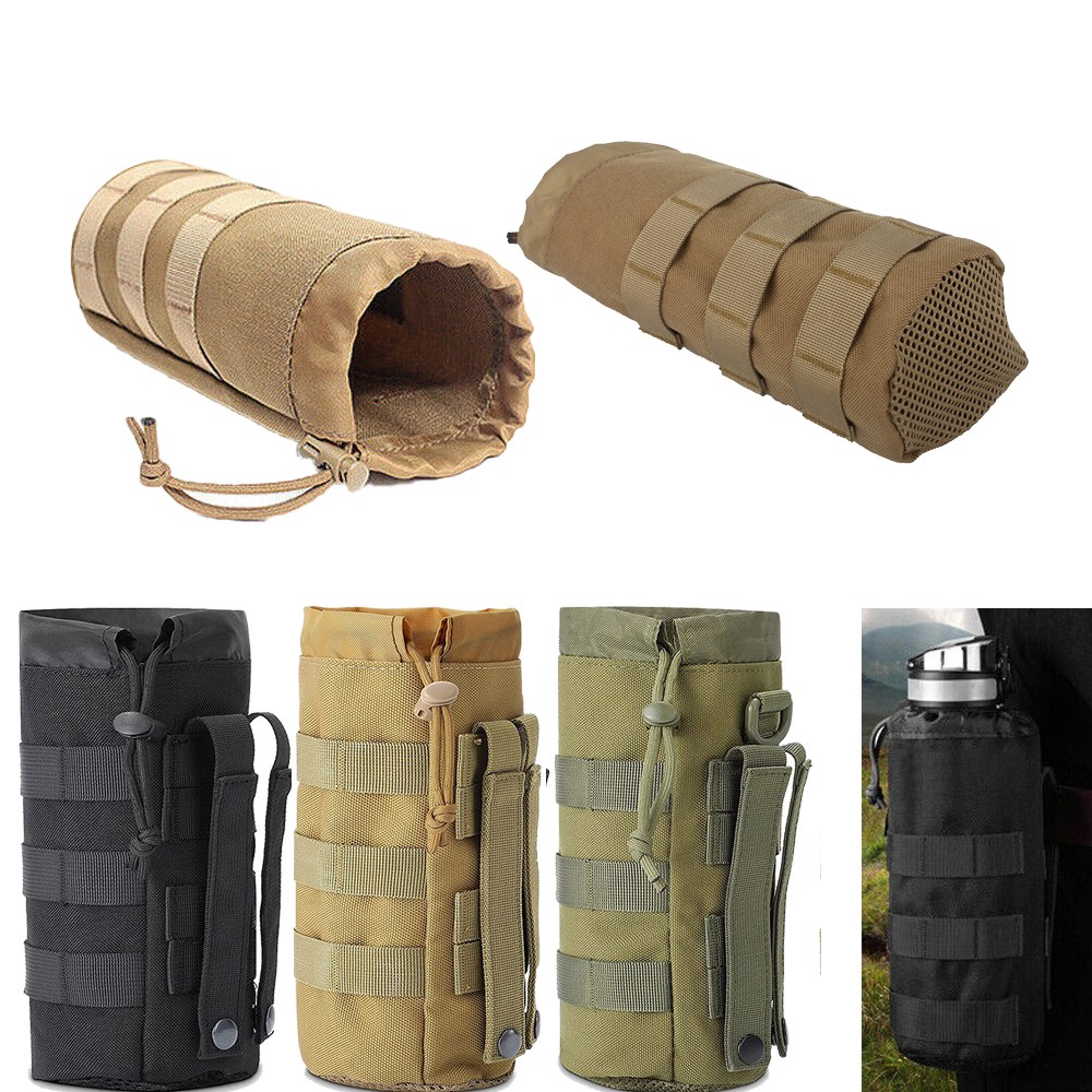 Tactical Water Bottle Carrier Molle Cup Holder Military Tool Pouch Drink Pouch