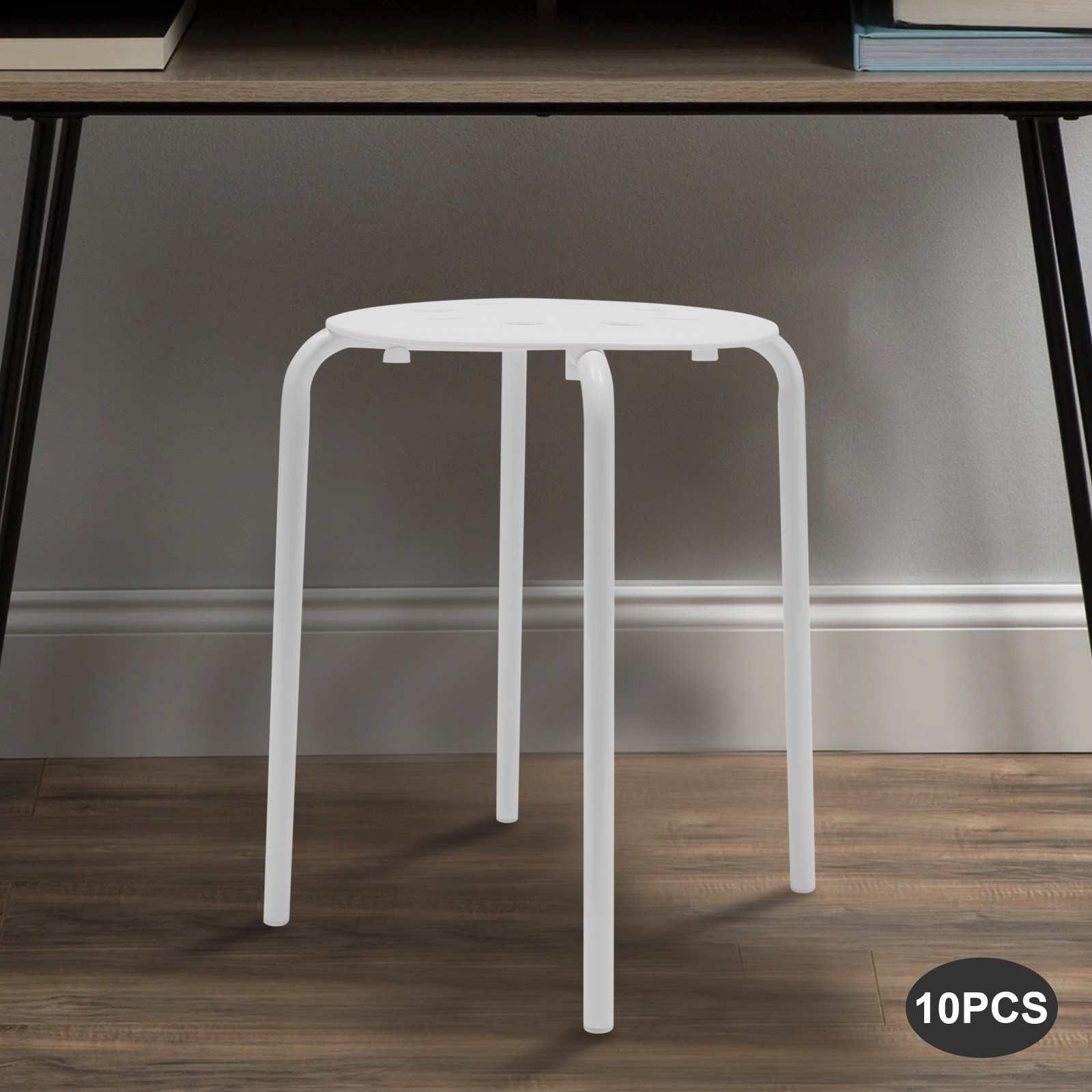 10 Pack Stackable Stools - Stylish Seating for Home, Office & Garden