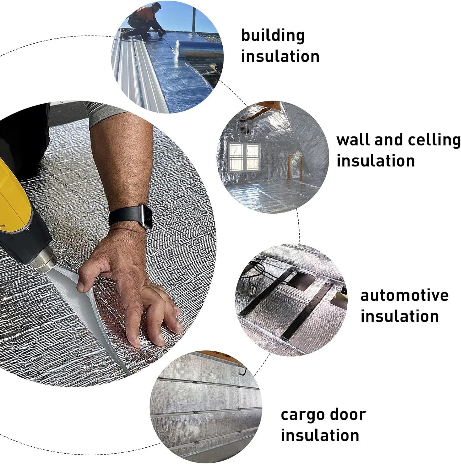 21.5Sqft EPE Reflective Foam Core 3/16 inch Insulation Housewrap Barrier Solid