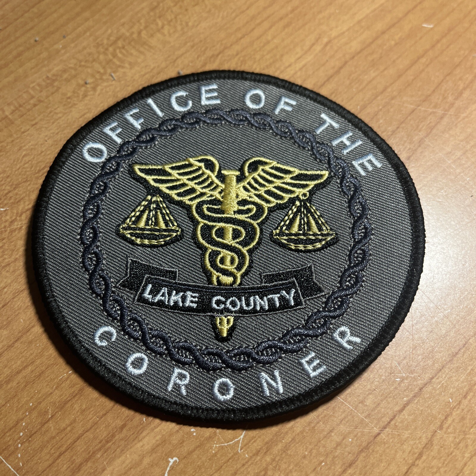 LAKE COUNTY INDIANA CORONER PATCH - RARE - GARY INDIANA - BRAND NEW DESIGN - NEW