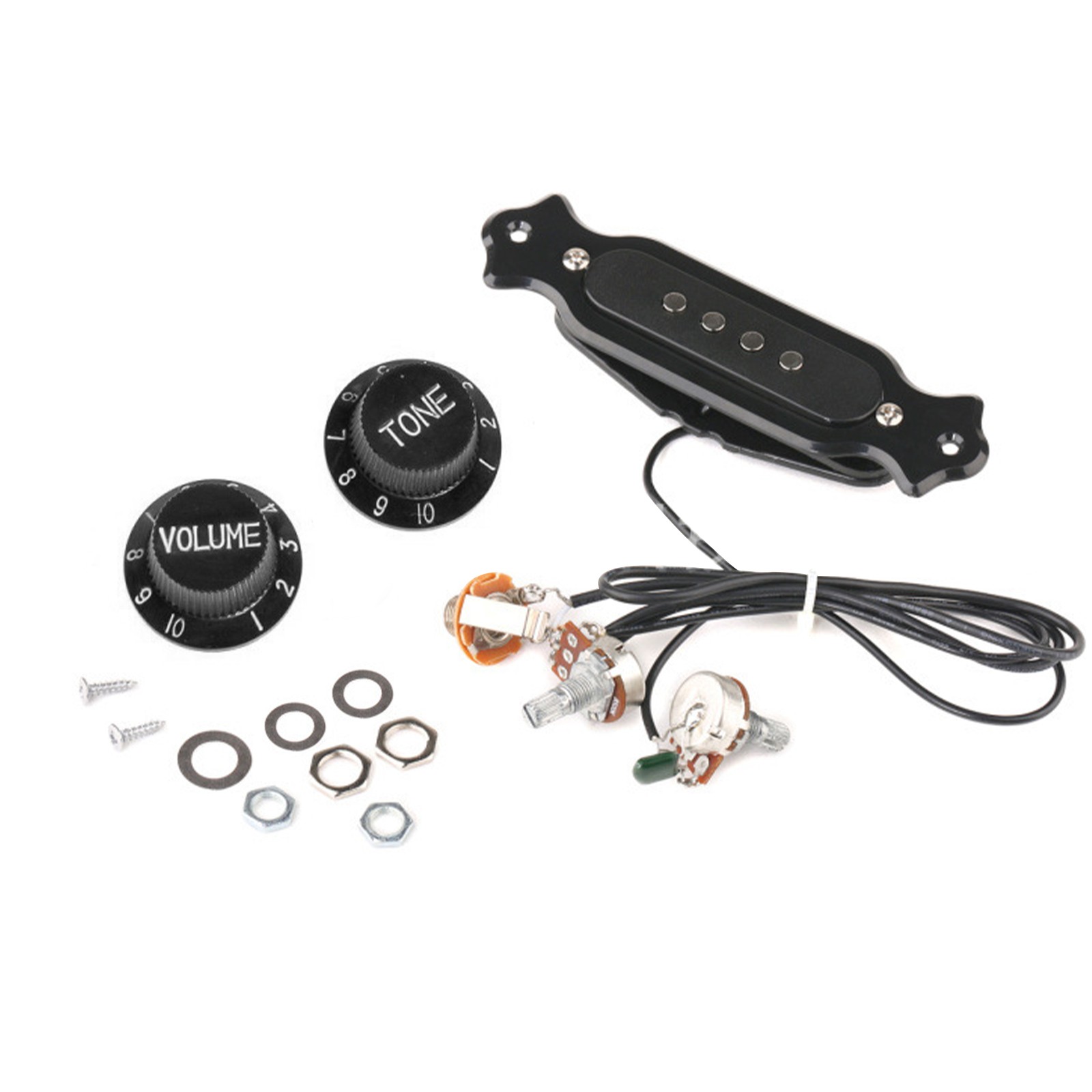 6-String Coil Guitar Harness Pickup Pre-Wired Single Tone with 1T1V Parts e