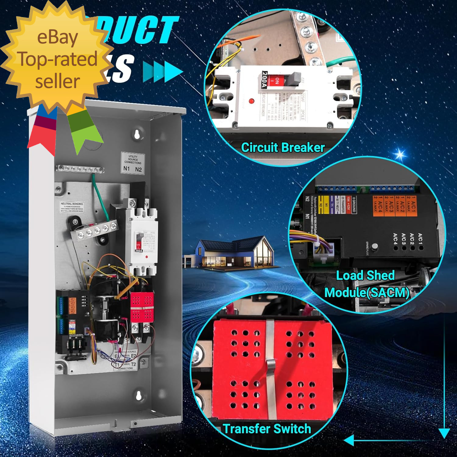 200 Amp Automatic Transfer Switch Replacement for Rxsw200A3 W/Power generation