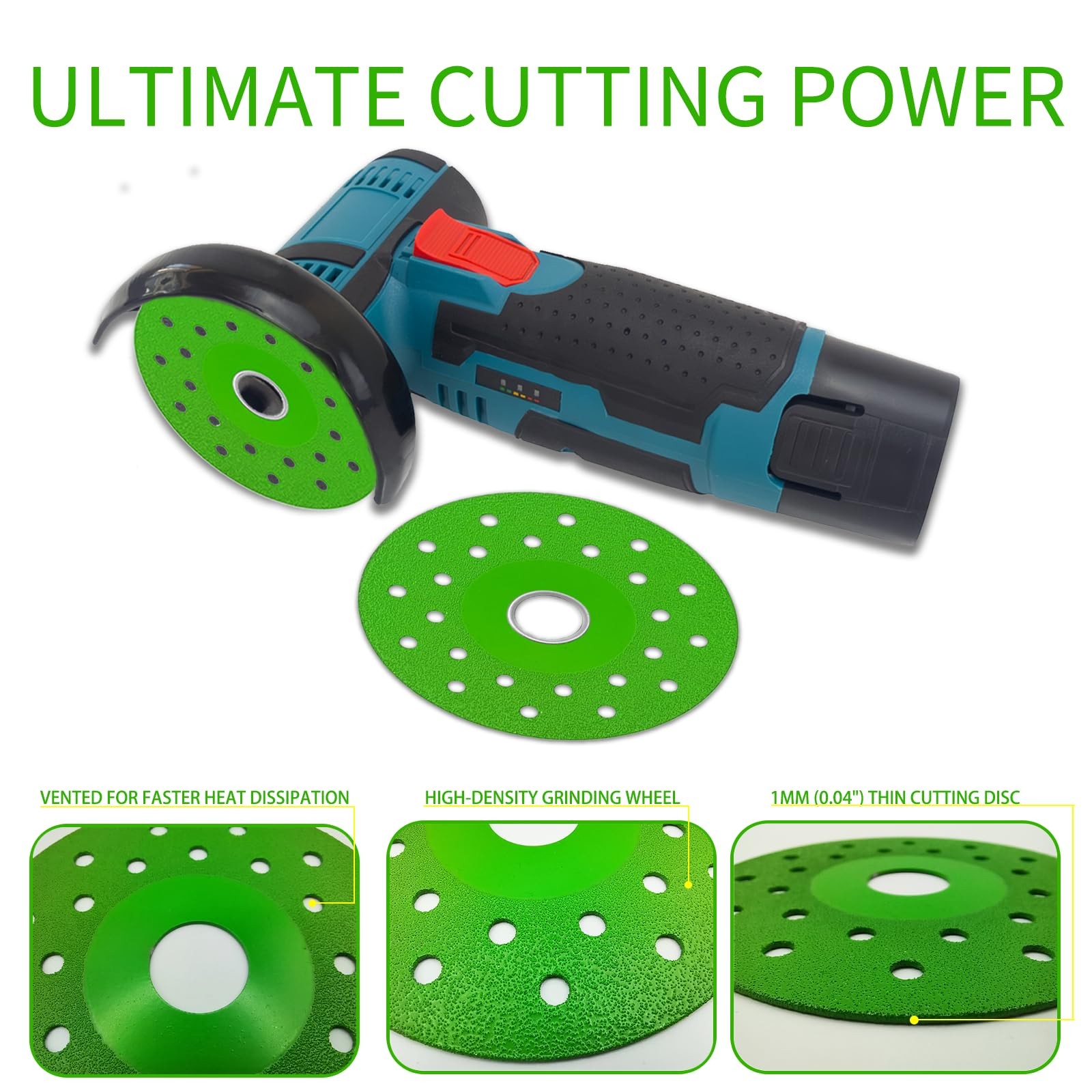 Glass Cutting Disc for Angle Grinder, 4" Ceramic Diamond Blade, 4inches