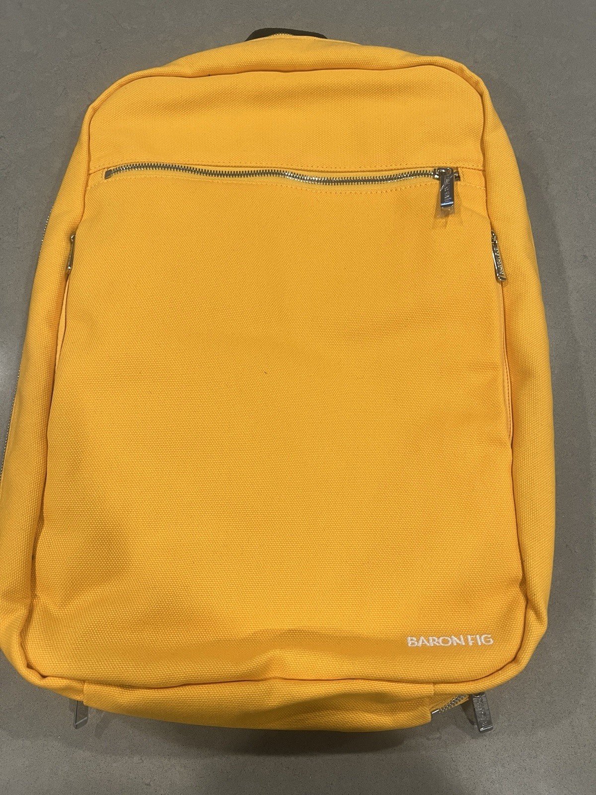 Baronfig Venture Slimline Backpack Yellow with Black Straps NWT