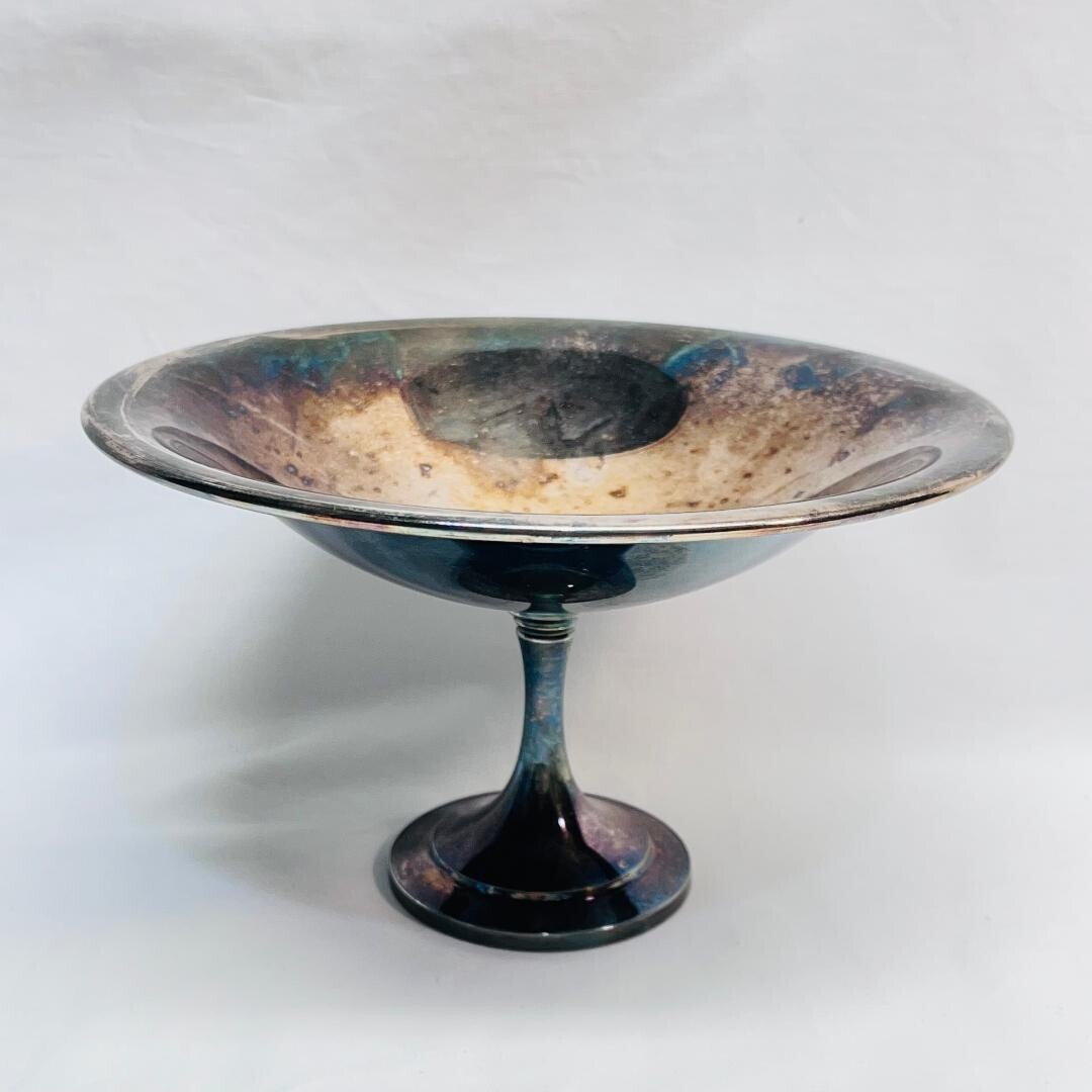 VTG Wm A Rogers Silverplated Candy Dish Pedestal 7 1/2 in Dia x 4 1/2 in H*READ*